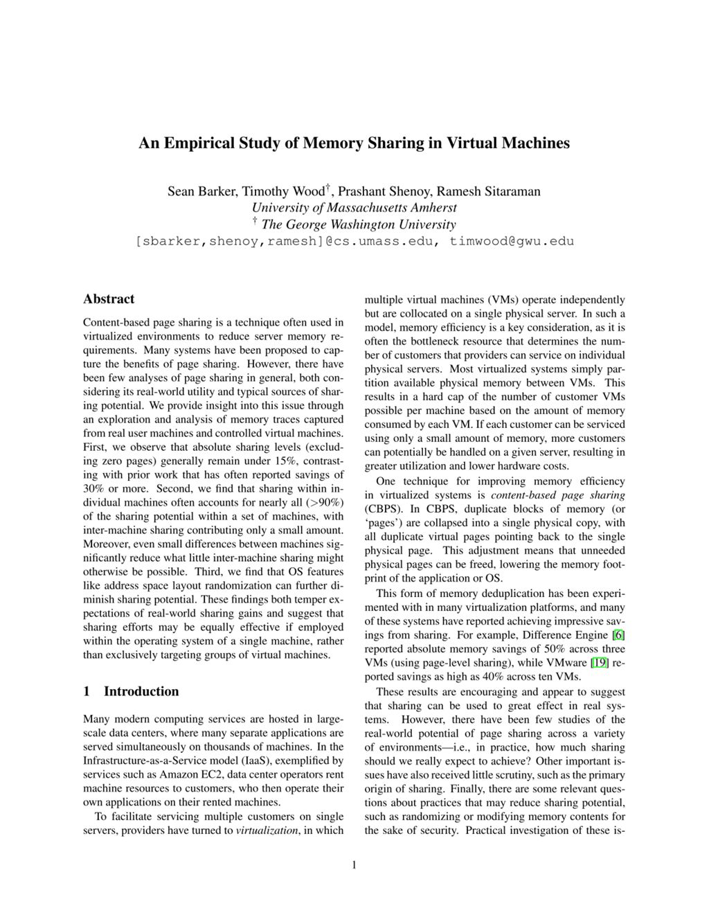 Miniature of An empirical study of memory sharing in virtual machines