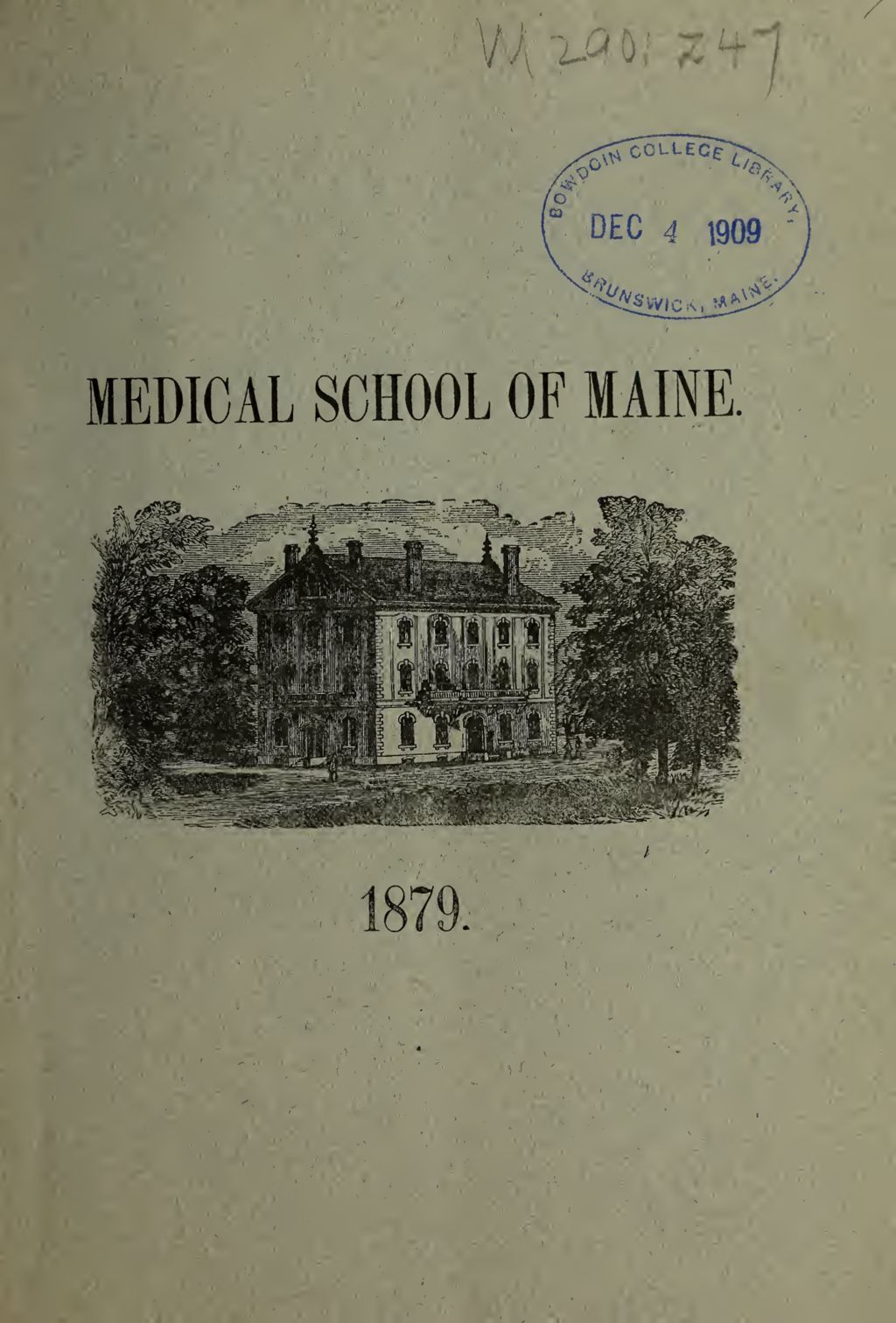 Miniature of Bowdoin College - Medical School of Maine Catalogue  (1878)