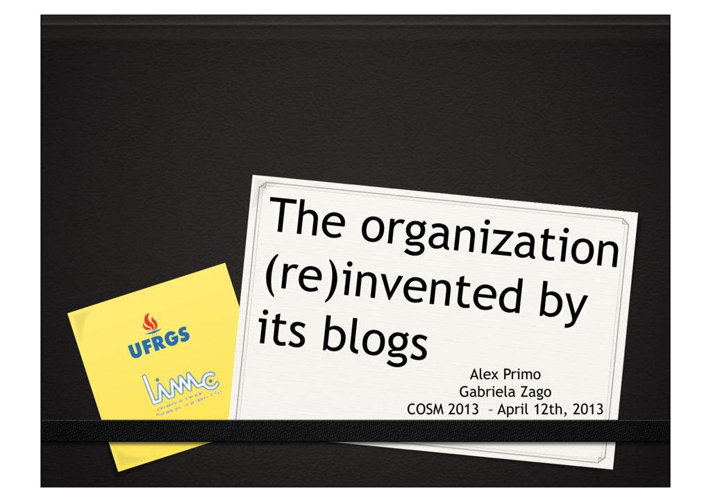 Miniature of The organization (re)invented by its blogs