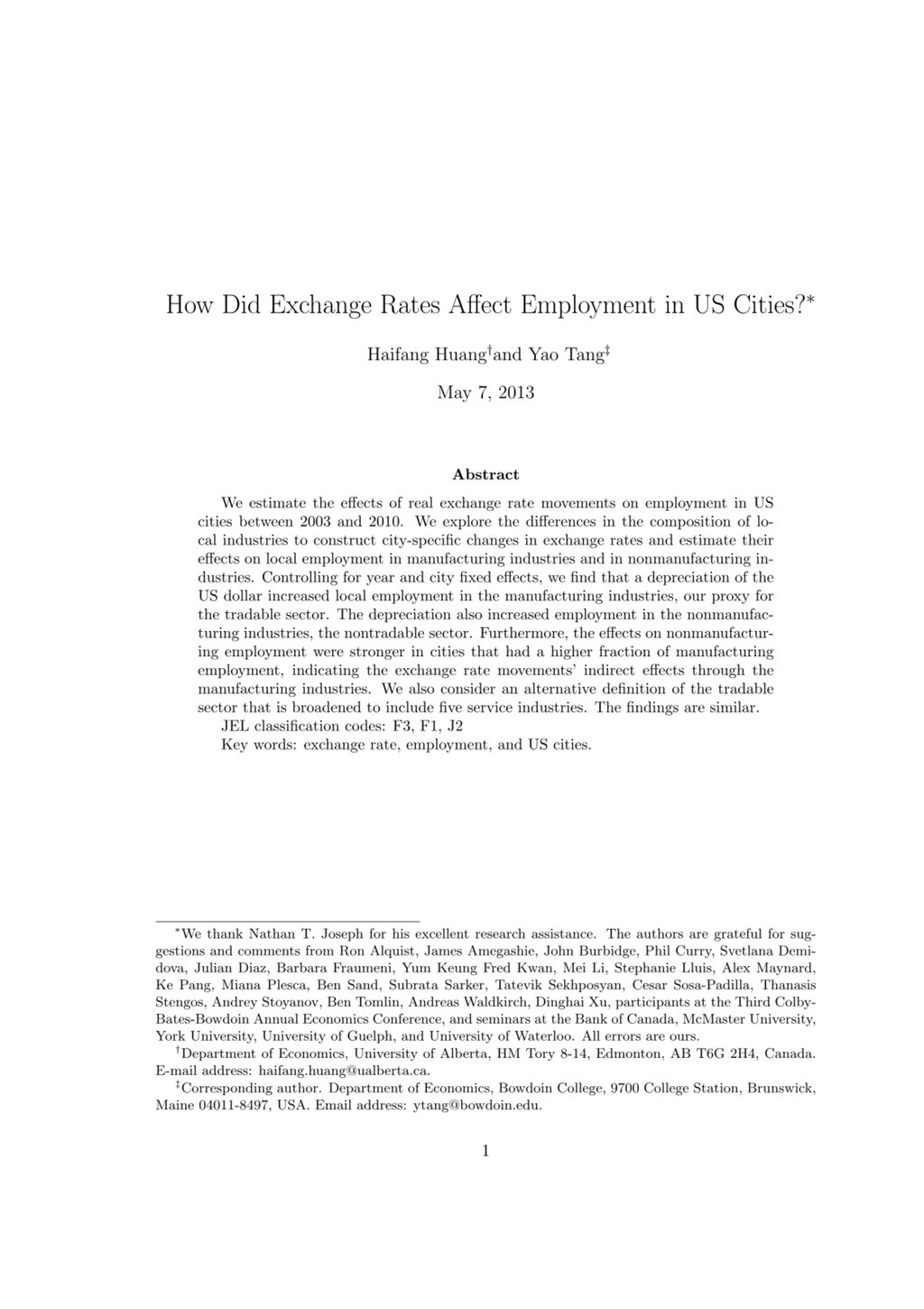 Miniature of How Did Exchange Rates Affect Employment in US Cities?