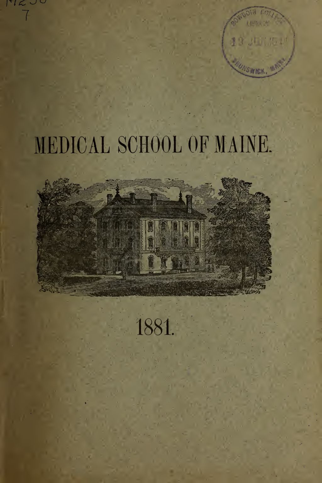 Miniature of Bowdoin College - Medical School of Maine Catalogue  (1881)