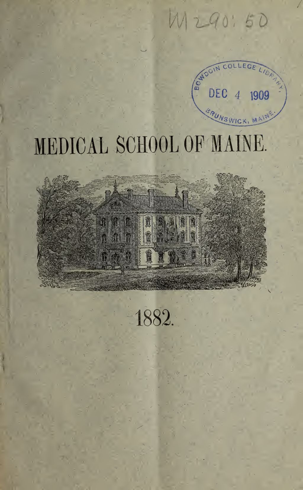 Miniature of Bowdoin College - Medical School of Maine Catalogue  (1882)