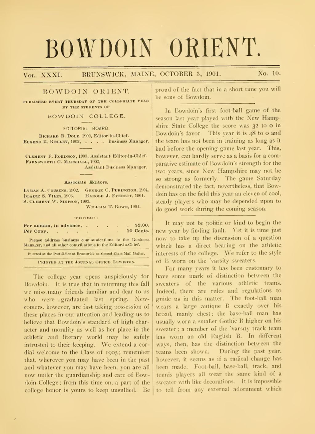 Miniature of Bowdoin Orient, v. 31, no. 10