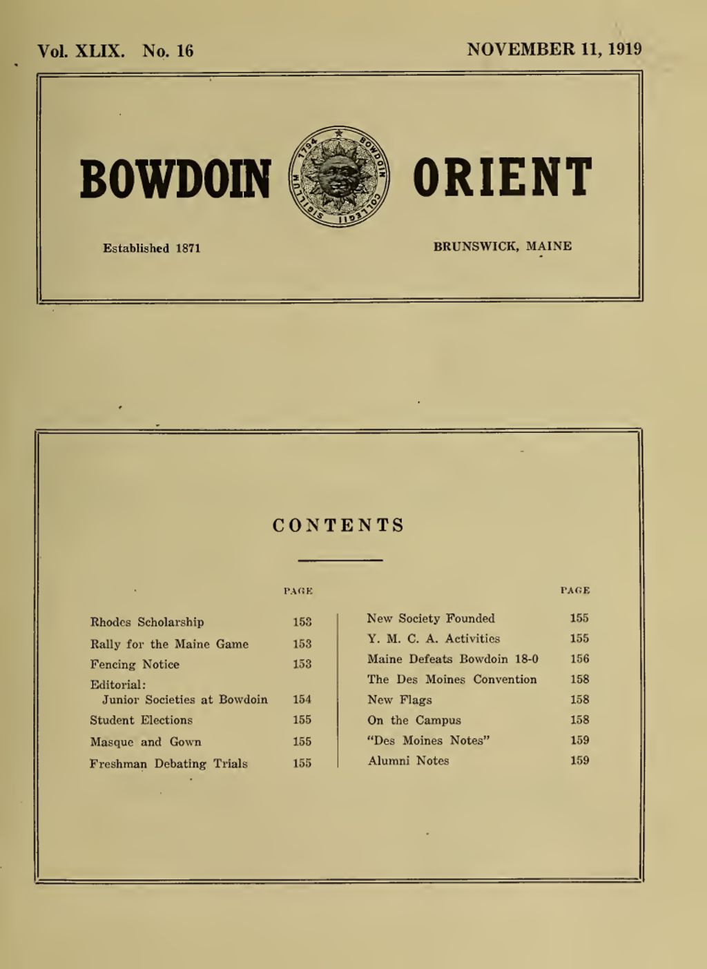 Miniature of Bowdoin Orient, v. 49, no. 16