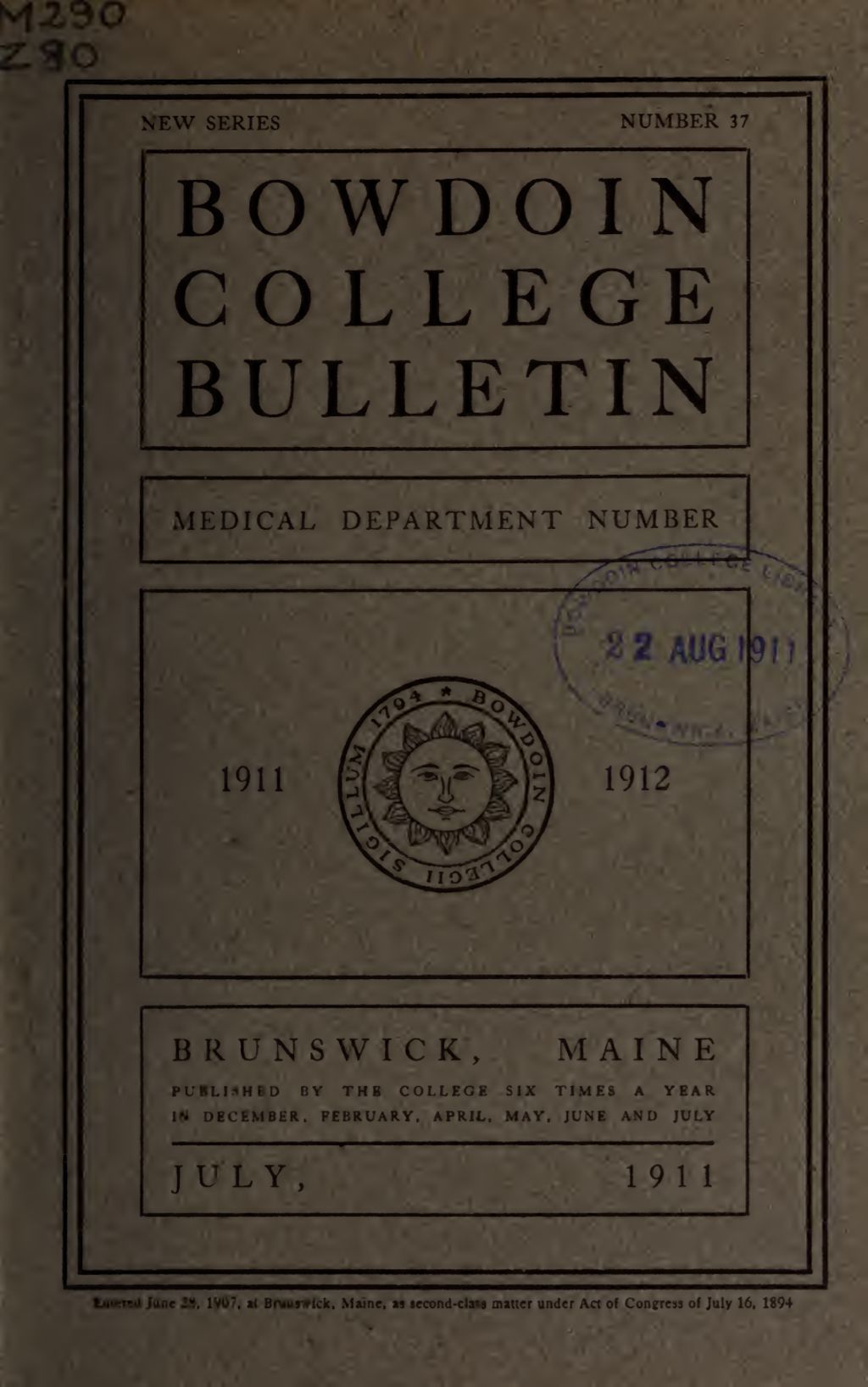 Miniature of Bowdoin College - Medical School of Maine Catalogue  (1911-1912)