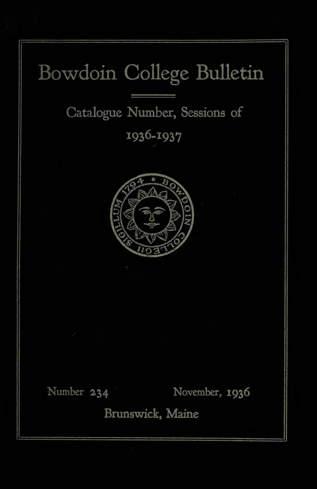 Miniature of Bowdoin College Catalogue (1936-1937)