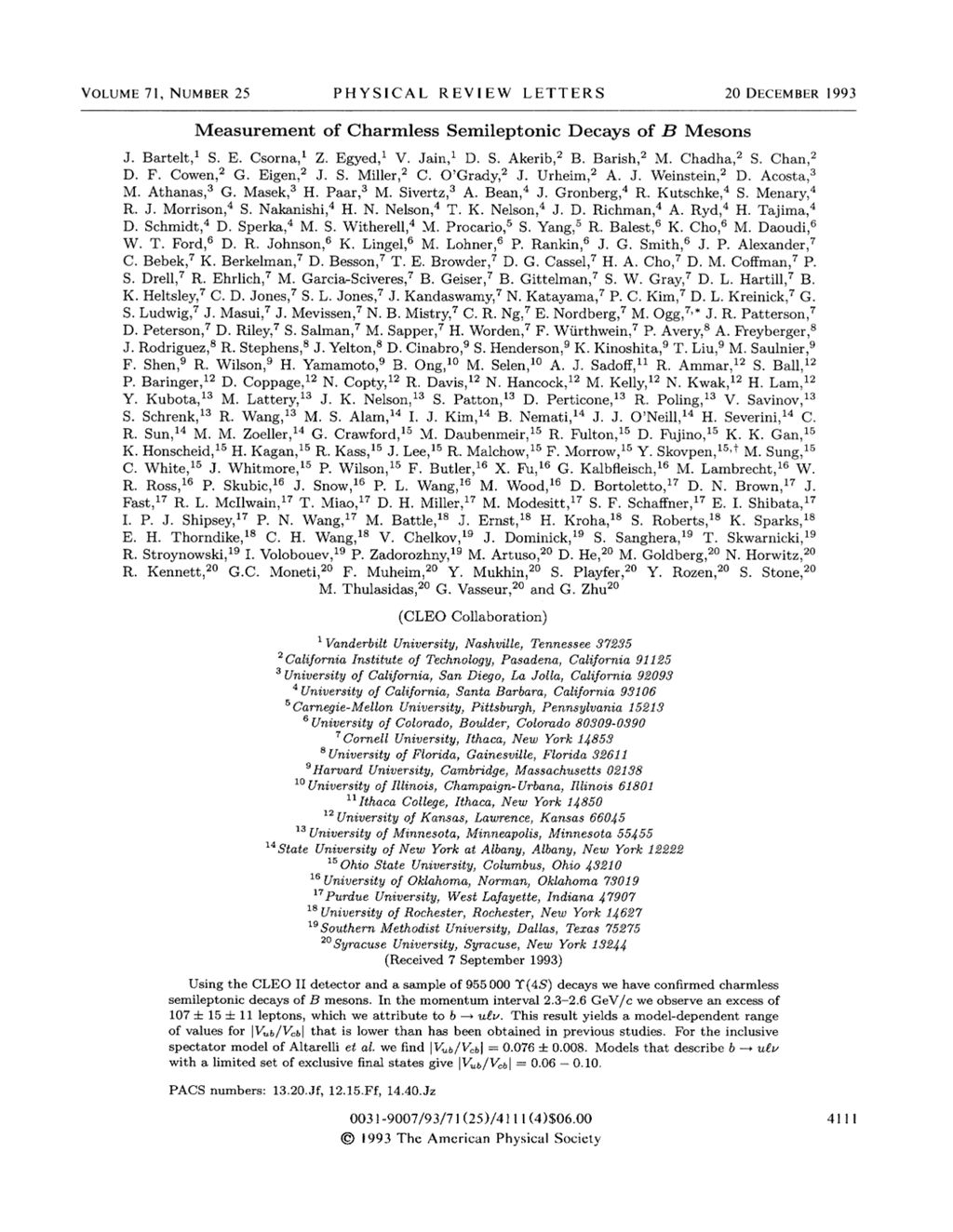 Miniature of Measurement of charmless semileptonic decays of B mesons