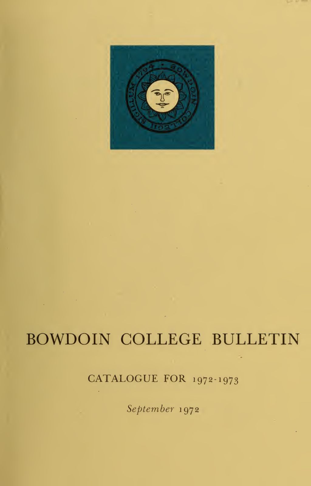 Miniature of Bowdoin College Catalogue (1972-1973)