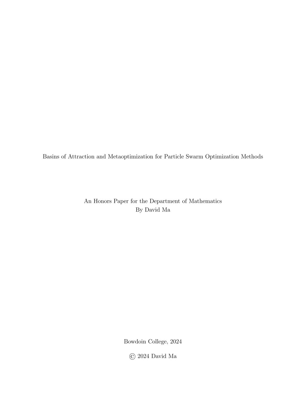 Miniature of Basins of Attraction and Metaoptimization for Particle Swarm Optimization Methods