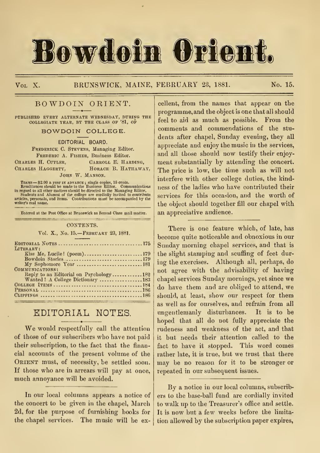 Miniature of Bowdoin Orient, v. 51, no. 12